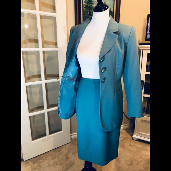 Kasper A.S.L. Petite Cerulean Blue Suit Jacket - Picture 3 of 6